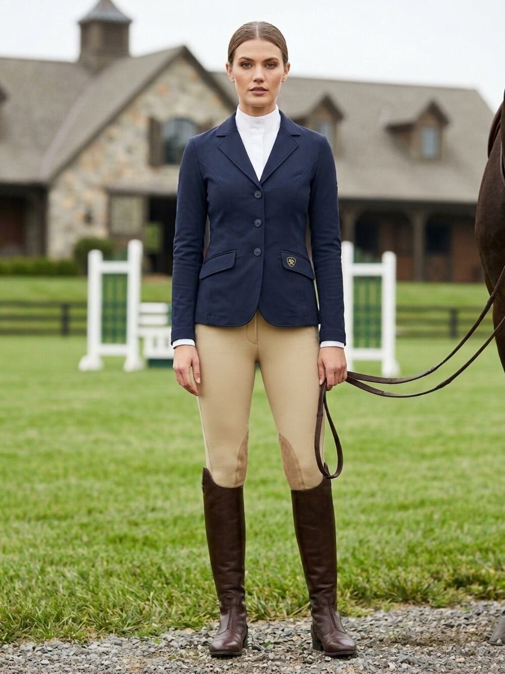 Ariat Pro Circuit Side-Zip Knee-Patch Breeches 30R Khaki Equestrian Riding Pants